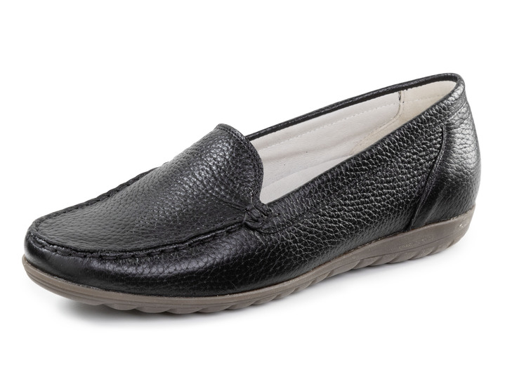 Weite H - Waldläufer, bequeme Damen-Slipper, Weite H, mit herausnehmbarem Fußbett, in Größe 3 1/2 bis 8, in Farbe SCHWARZ Ansicht 1