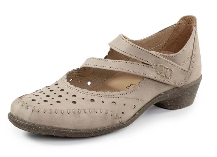 Weite H - ELENA EDEN Pumps aus dezent schattiertem Nubukleder, in Größe 036 bis 042, in Farbe TAUPE Ansicht 1