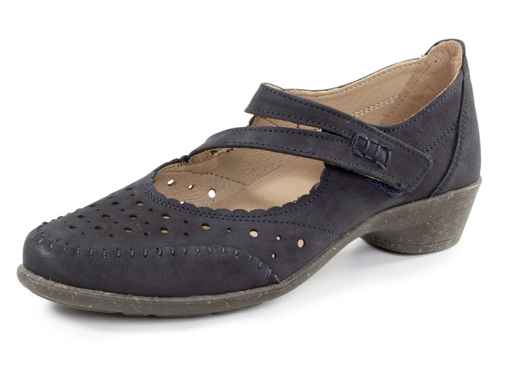 Weite H - ELENA EDEN Pumps aus dezent schattiertem Nubukleder, in Größe 036 bis 042, in Farbe DUNKELBLAU Ansicht 1