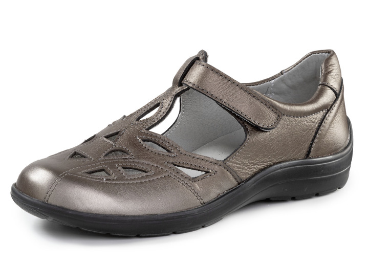Weite H - ELENA EDEN Slipper aus teilweise schimmerndem Nappaleder, in Größe 036 bis 042, in Farbe BRONZE Ansicht 1