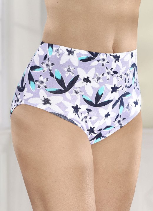 Slips - Viererpack Slips mit Floraldruck, in Größe 038 bis 056, in Farbe FLIEDER-WEISS-BUNT Ansicht 1