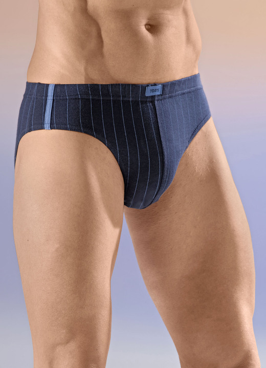 Unterhosen - Viererpack Slips mit Streifendessin Unterhosen - Viererpack Slips mit Streifendessin, in Größe 3XL bis XXL, in Farbe 1X MARINE, 1X JEANSBLAU, 1X BORDEAUX, 1X SCHWARZ