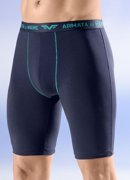 Unterhosen - Dreierpack Longpants mit Elastikbund, in Größe 005 bis 011, in Farbe 3X NAVY