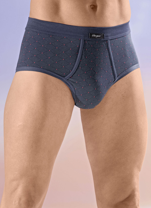 Unterhosen - Viererpack Slips mit Softbund, in Größe 005 bis 011, in Farbe 2X NAVY-ROT, 2X SCHWARZ-ROT Ansicht 1