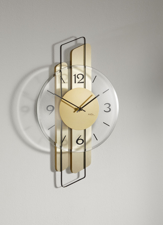 Wohnaccessoires - Wanduhr mit präzisem Quarzuhrwerk, in Farbe GOLD Ansicht 1