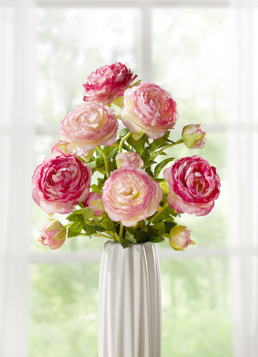 Wohnaccessoires - Ranunkel-Zweig, 6er-Set, in Farbe ROSA