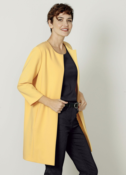 Blazer - Longblazer mit Taschen, in Größe 020 bis 050, in Farbe GELB Ansicht 1