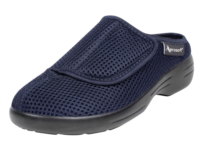 Sandaletten & Pantoletten - Klett-Pantolette für Damen und Herren, in Größe 036 bis 046, in Farbe BLAU Ansicht 1