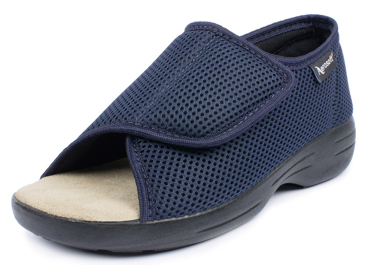 Sandaletten & Pantoletten - Klett-Sandale für Damen und Herren, in Größe 036 bis 046, in Farbe BLAU, in Ausführung Klett-Sandale mit 1 Klettverschluss Ansicht 1