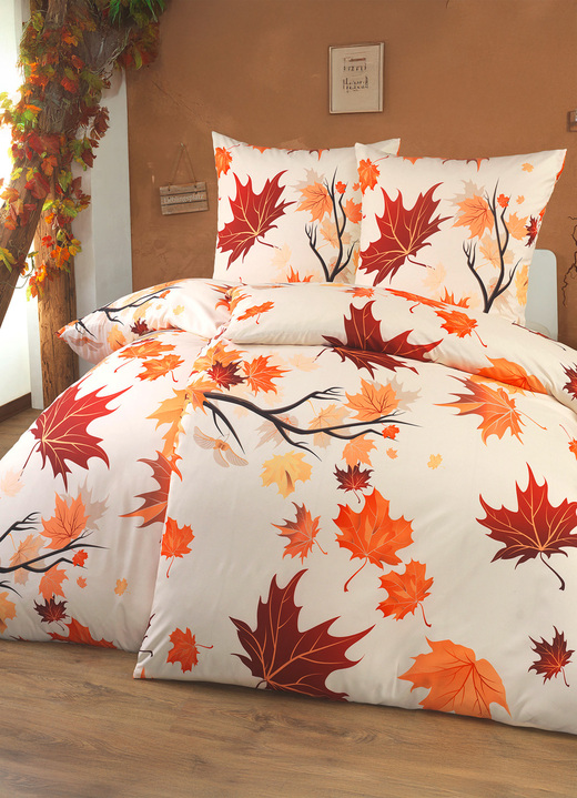 Bettwäschegarnituren - Bettwäsche-Garnitur, in Größe 112 (80/80 + 135/200 cm) bis 115 (80/80 + 155/220 cm), in Farbe ORANGE-ROT Ansicht 1