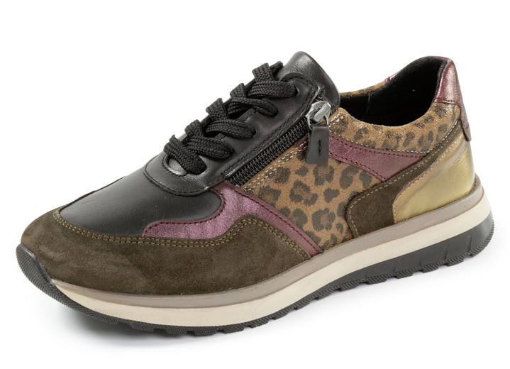 Weite H - ELENA EDEN, trendige Damen-Sneaker, Weite H, mit herausnehmbarem Fußbett, in Größe 036 bis 042, in Farbe BRAUN-BUNT Ansicht 1