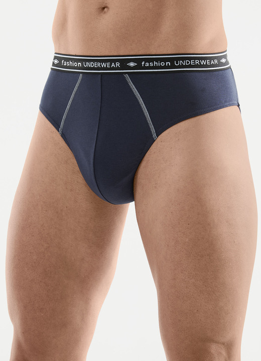 Unterhosen - Viererpack Slips mit Elastikbund Unterhosen - Viererpack Slips mit Elastikbund, in Größe 004 bis 010, in Farbe 2X NAVY, 2X HELLBLAU
