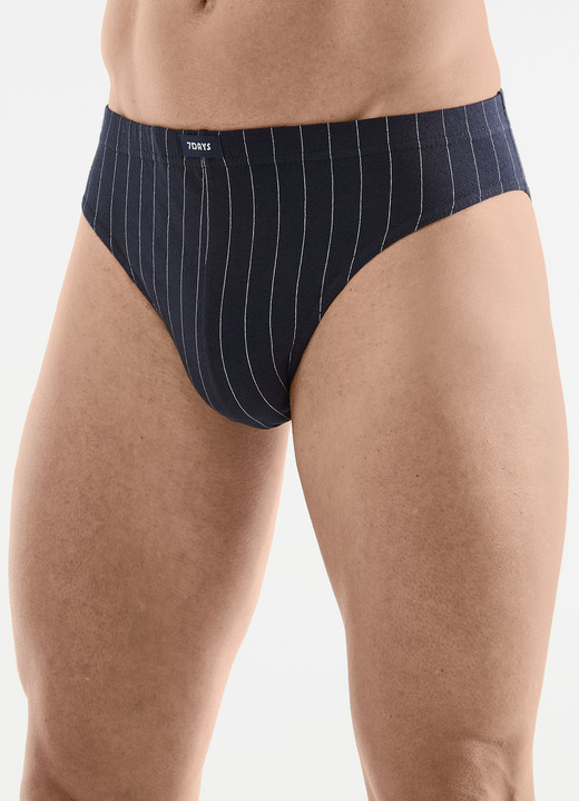 Unterhosen - Viererpack Slips mit Streifendessin Unterhosen - Viererpack Slips mit Streifendessin, in Größe 3XL bis XXL, in Farbe 1X MARINE, 1X SCHWARZ, 1X ANTHRAZIT MELIERT, 1X GRAU MELIERT