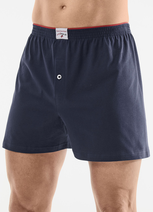 Unterhosen - Dreierpack Boxershorts aus Bio-Baumwolle, in Größe 005 bis 016, in Farbe 3X MARINE Ansicht 1
