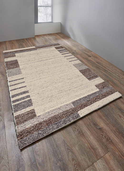 Modern - Handgewebte Brücken und Teppiche, in Größe 103 (Brücke, 60x 90 cm) bis 292 (Teppich, 250x350 cm), in Farbe BORDÜRE Ansicht 1