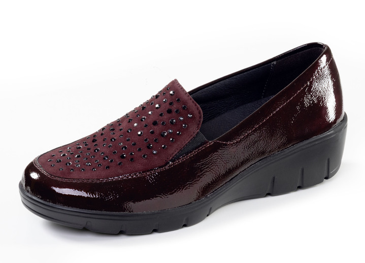 Weite H - ELENA EDEN, bequeme Damen-Slipper, Weite H, mit herausnehmbarem Fußbett, in Größe 3 1/2 bis 8, in Farbe BURGUND Ansicht 1
