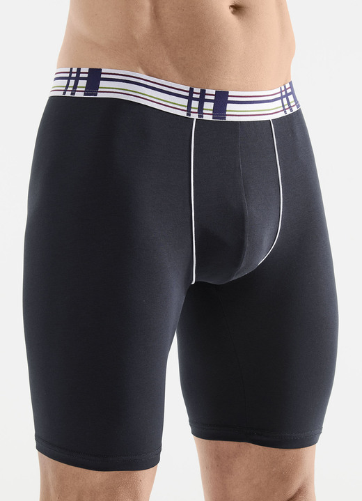 Unterhosen - Viererpack Longpants mit Elastikbund, in Größe 005 bis 011, in Farbe 2X NAVY, 2X PETROL Ansicht 1