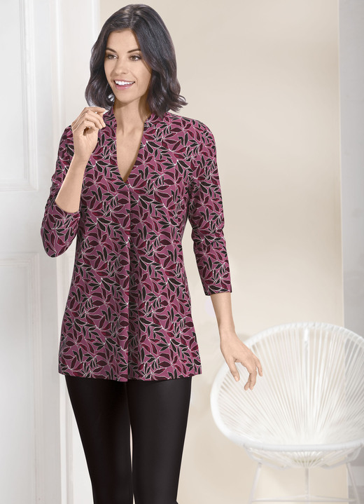 3/4-Arm - Shirt-Tunika mit farbbrillantem Druck 3/4-Arm - Shirt-Tunika mit farbbrillantem Druck, in Größe 036 bis 052, in Farbe ALTROSÉ-SCHWARZ-FUCHSIA-BUNT