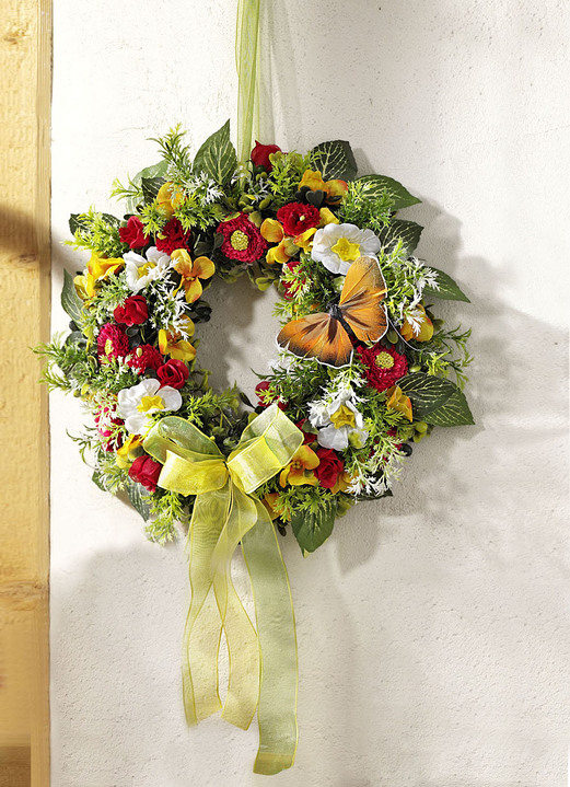 Wohnaccessoires - Wand- oder Türschmuck mit Frühlingsblumen, in Farbe  Ansicht 1