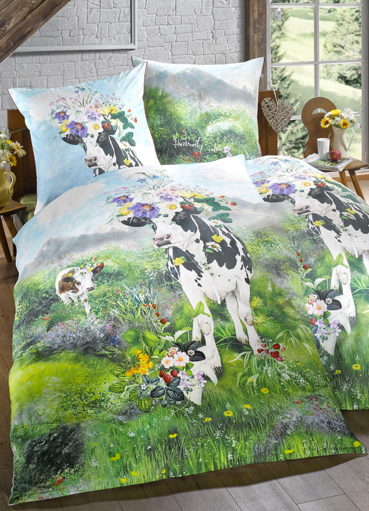 - Bettwäsche-Garnitur mit Sommerwiesen-Motiv, in Farbe MULTICOLOR Ansicht 1