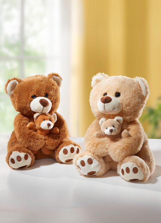 Wohnaccessoires - Plüschteddybär, 2er-Set, in Farbe BRAUN-CREME