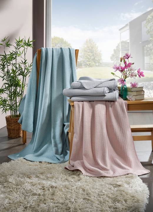 Wohndecken - Wohndecke mit Zick-Zack-Dessin, in Farbe ROSE