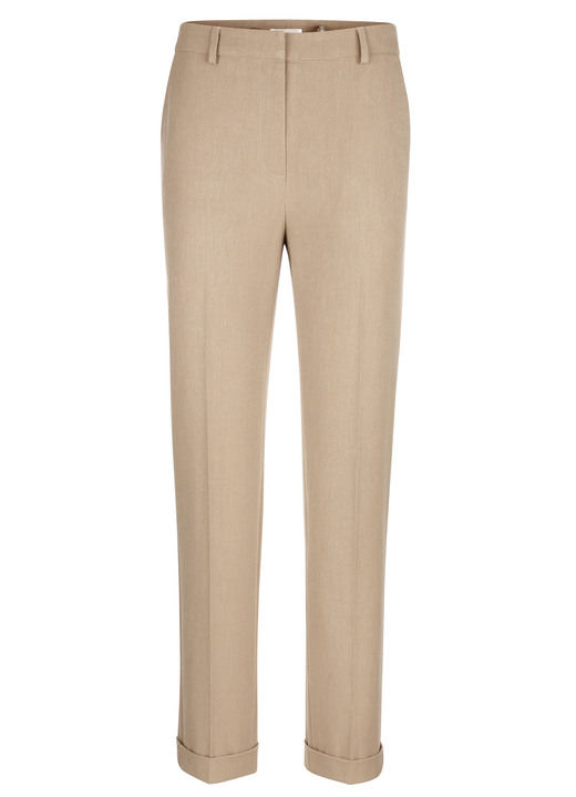 Hosen mit Knopf- und Reißverschluss - Hose mit fixierten Aufschlägen, in Größe 019 bis 052, in Farbe CAMEL Ansicht 1