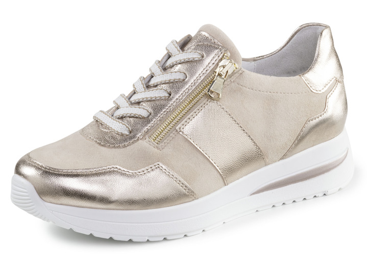 Weite H - ELENA EDEN Sneaker aus Nappaleder, in Größe 3 1/2 bis 8, in Farbe MATTGOLD-BEIGE Ansicht 1