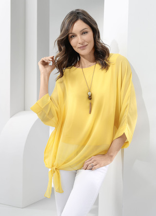 Doppellagiges Shirt mit Chiffon-Überwurf