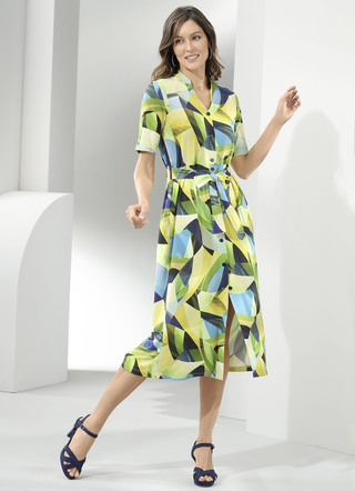 Kleid mit farbbrillanter Druck