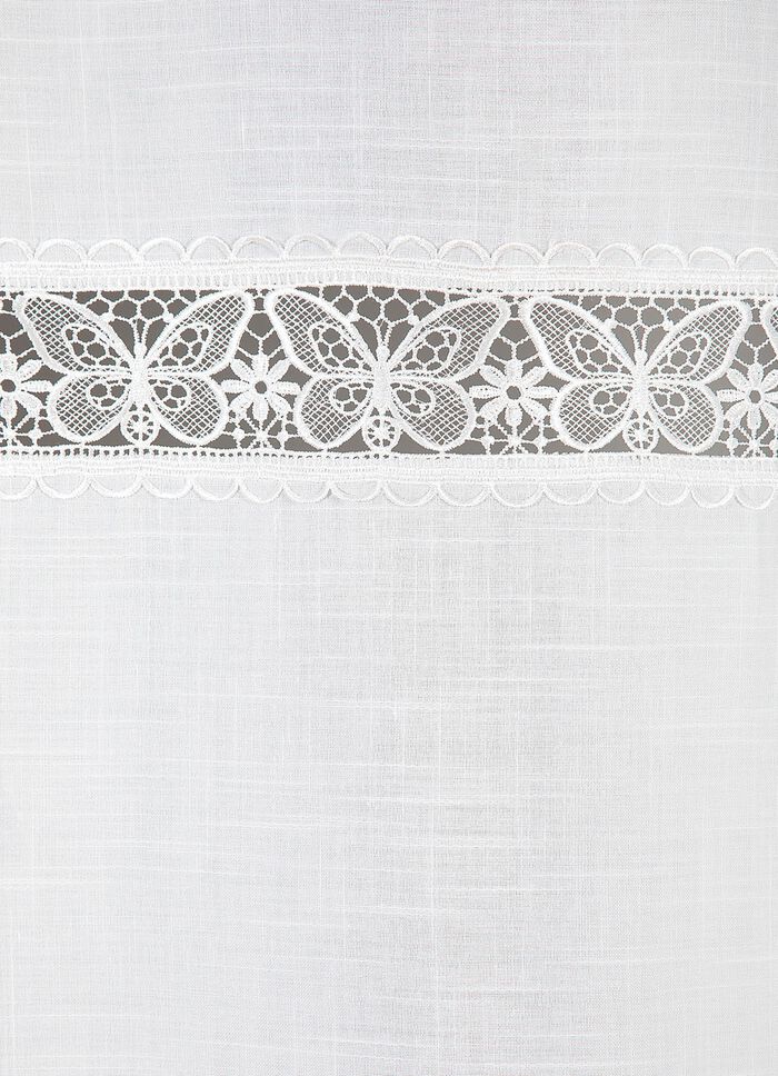 Seitenschal mit feiner Schmetterlingsstickerei-Bord&uuml;re 