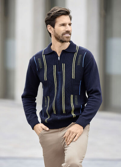 Sportiver Polopullover mit kurzem Reißverschluss 