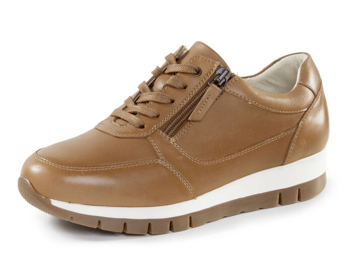 ELENA EDEN, sportliche Damen-Sneaker, Weite H, mit herausnehmbarem Fußbett CAMEL