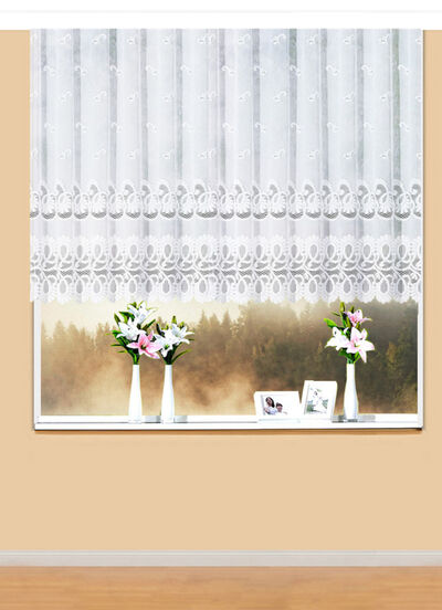 Blumenfenster-Store mit Automatikfaltenband 