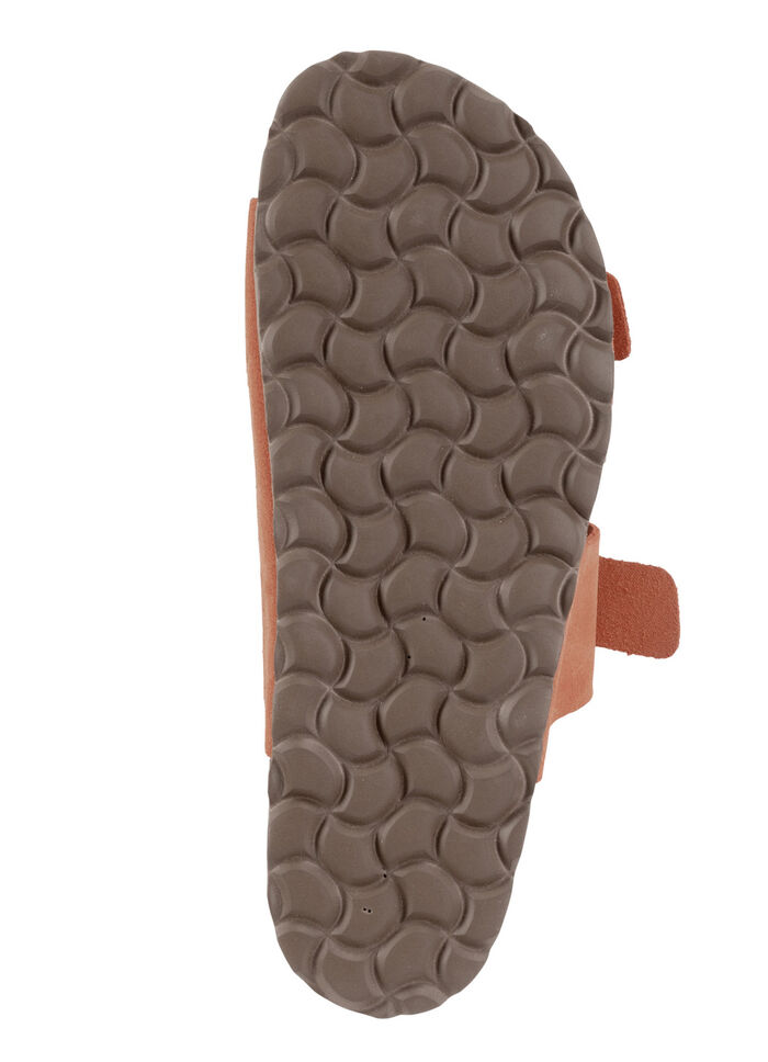 ELENA EDEN, klassische Damen-Pantoletten, Weite H, mit zwei verstellbaren Spangen ORANGE