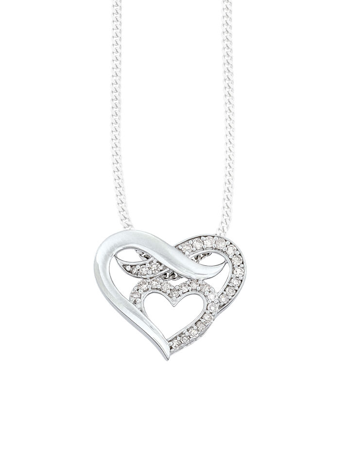 Süßer Herz-Anhänger mit Diamanten 