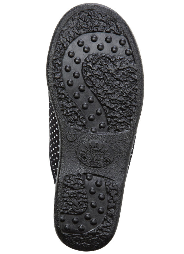 Zweierpack Pantoffeln aus gepunktetem Textilmaterial 1x BORDEAUX 1x SCHWARZ