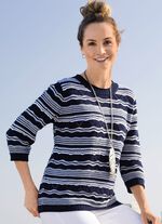 Pullover in Ringeldessin MARINE-WEISS