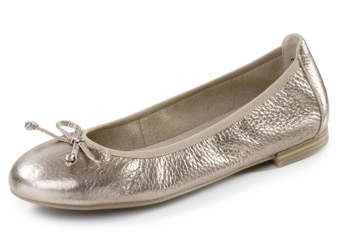 ELENA EDEN, schicke Damen-Ballerinas, Weite G, mit herausnehmbarem Fu&szlig;bett ANTIKGOLD