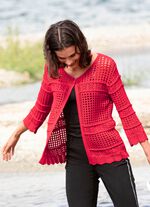 Strickjacke mit Ajourmuster 