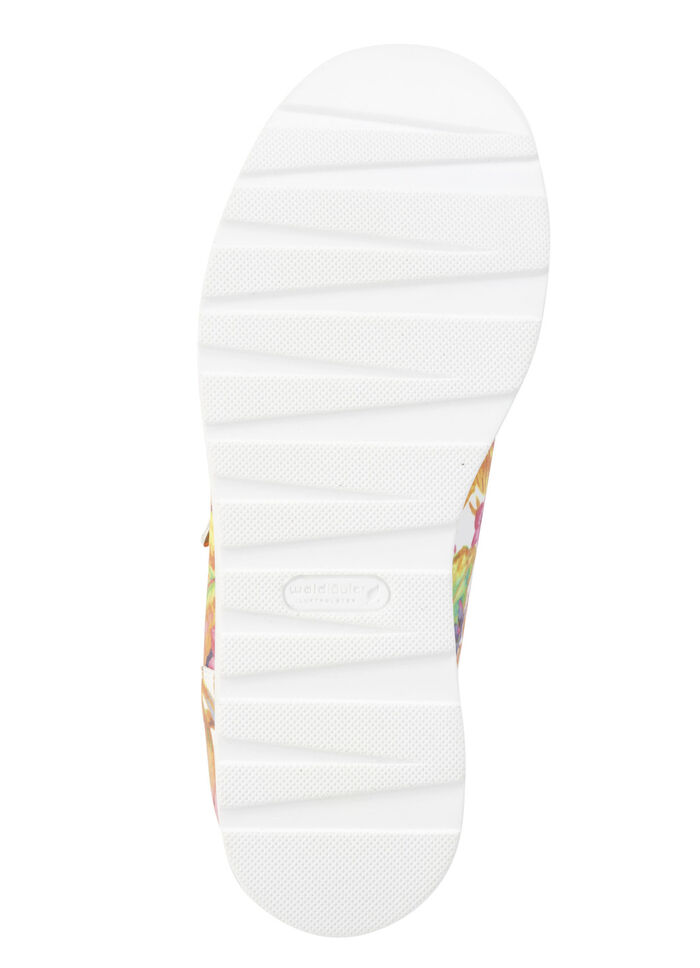 Waldläufer Sneaker aus beschichtetem, floral bedrucktem Textilmaterial WEISS-BUNT