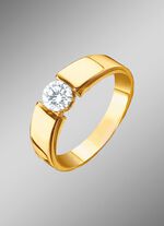 Exquisiter Damenring in Gelbgold mit Brillant 
