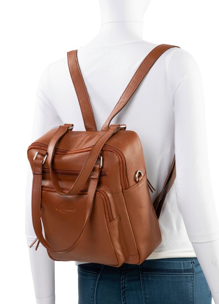 Laurina Rucksack aus Vollrind-Nappaleder COGNAC