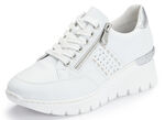 Rieker, bequeme Damen-Sneaker, Weite G, mit Reißverschluss WEISS