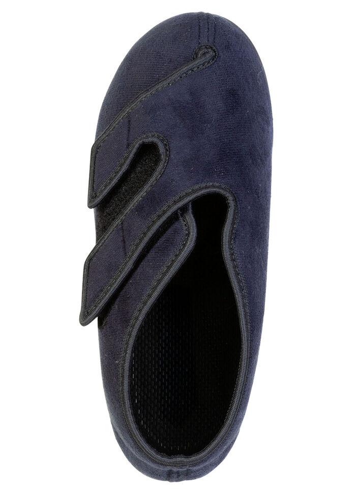 Bequeme Damen-Klettschuhe, Weite H, mit herausnehmbarem Fu&szlig;bett SCHWARZ