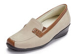 Waldläufer, bequeme Damen-Slipper, Weite H, mit herausnehmbarem Fußbett BEIGE-COGNAC
