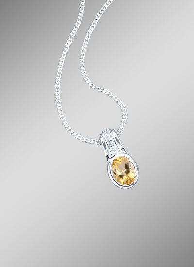 Anh&auml;nger mit echt Citrin und synth. Zirkonia 