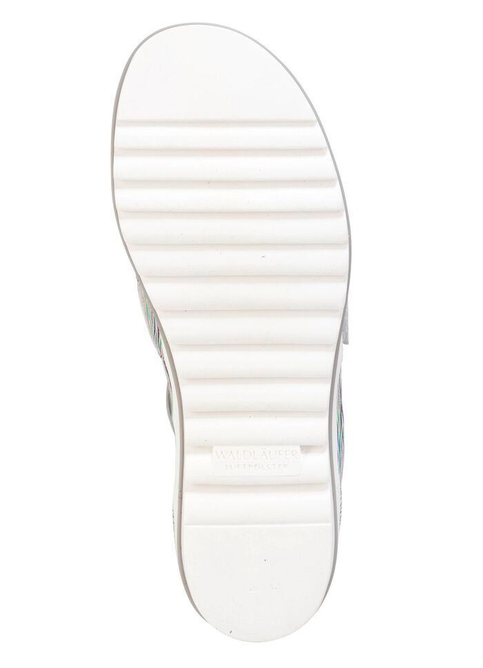 Waldl&auml;ufer, bequeme Damen-Sandalen, Weite H, mit herausnehmbarem Fu&szlig;bett WEISS-BUNT