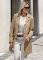 Lederkurzmantel mit Reverskragen ANTIK BEIGE