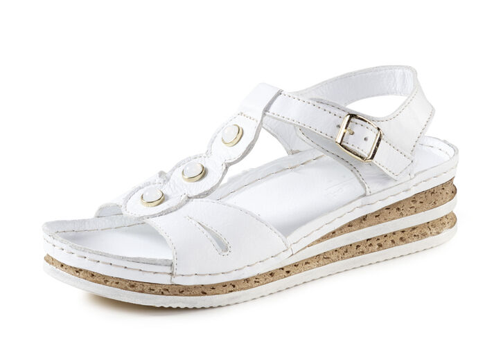 Andrea Conti Sandale aus weichem Nappaleder WEISS